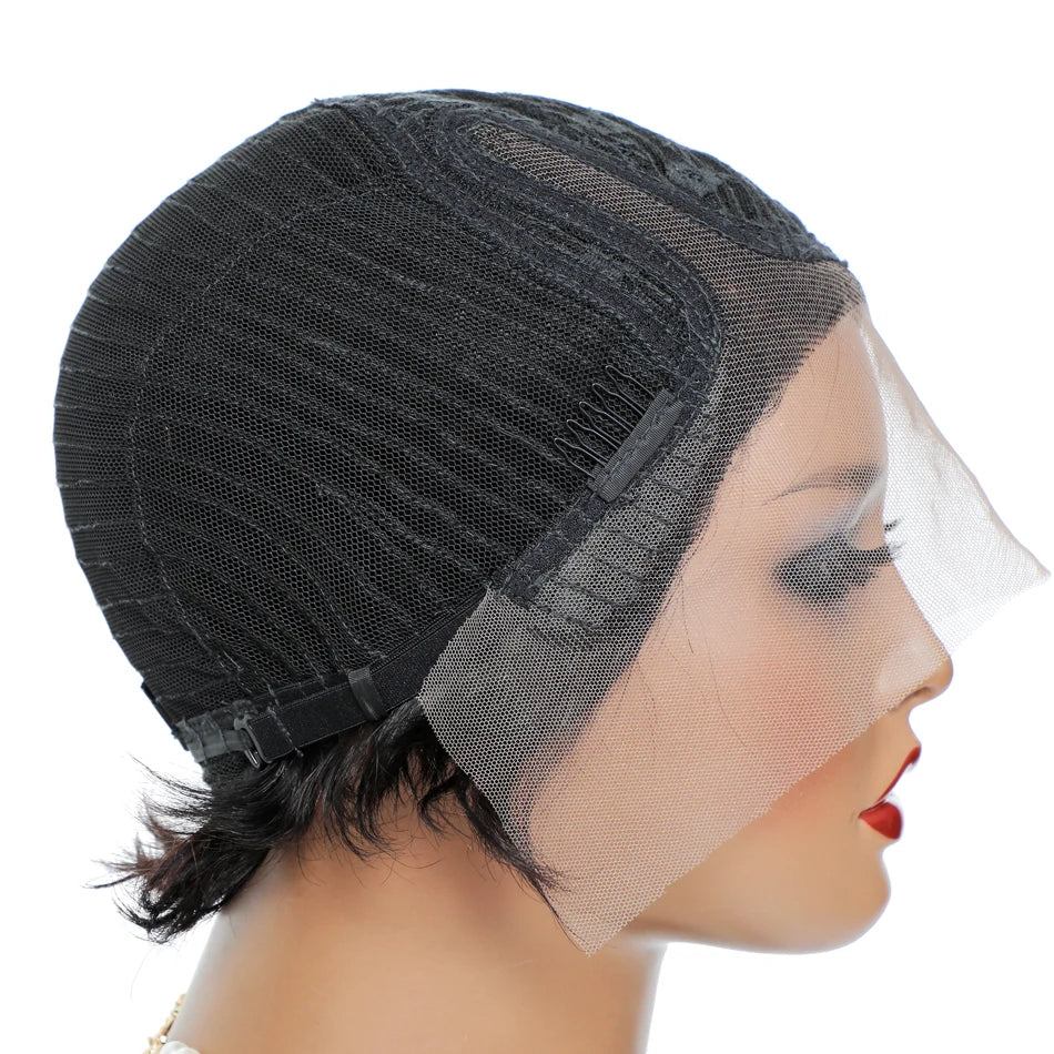 Short Bob Wig Pixie Cut Wig 13x1 T Part Lace Human Hair Wigs For Women Brazilian Remy Hair Straight Cheap Human Hair Wigs