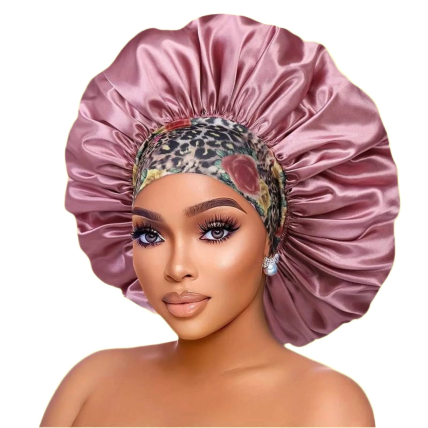 ROSE PINK Large satin bonnet Haircare Comfort