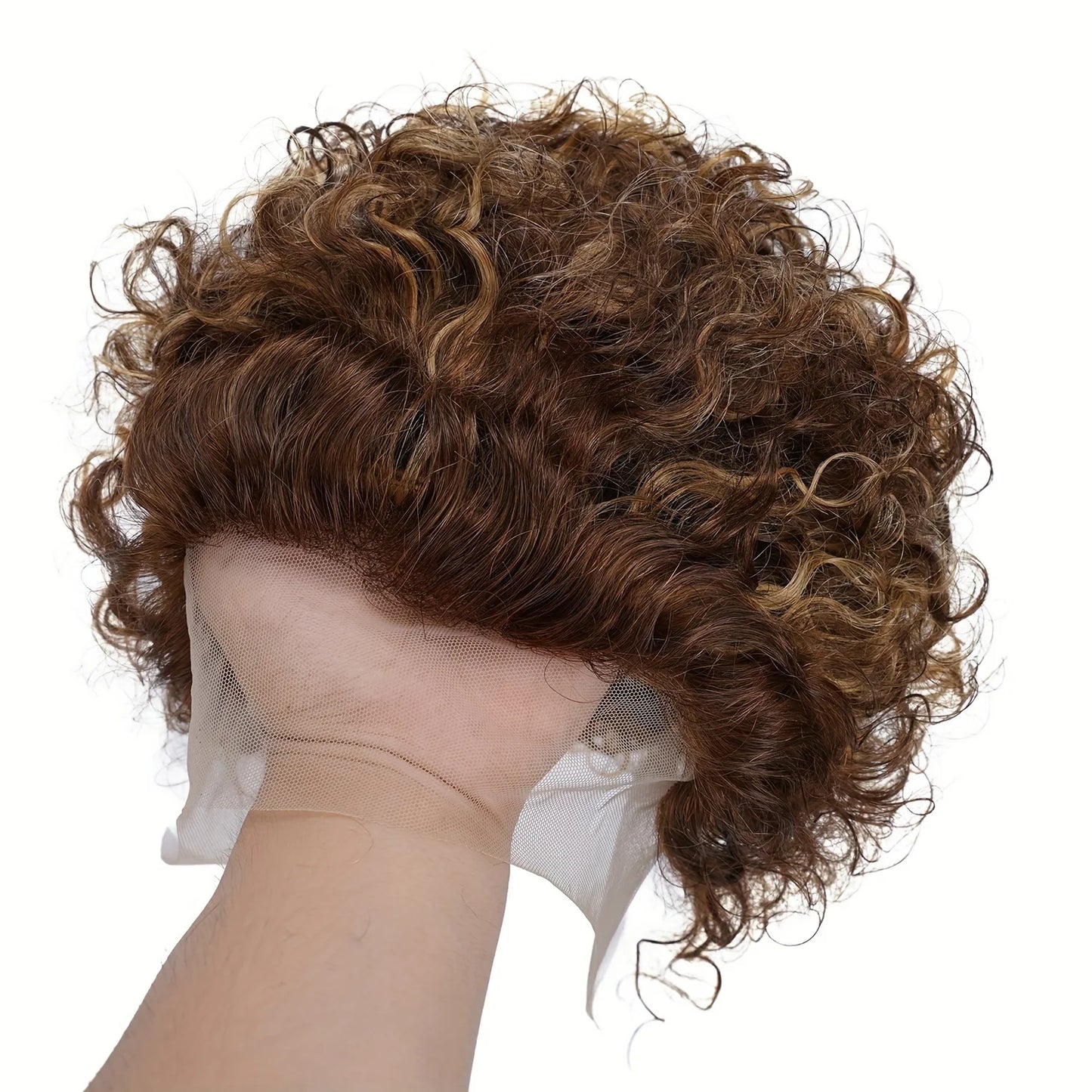 13x1 Pixie Curly Human Hair Wig Pixie Cut Curly Transparent Lace Wigs Brazilian Remy 100% Human Hair Wigs For Black Women