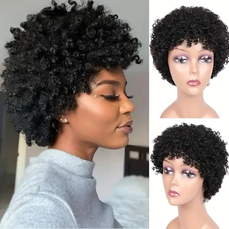 Pixie Cut Wig Human Hair Short Human Hair Wigs for Back Women Short Cut Machine Made