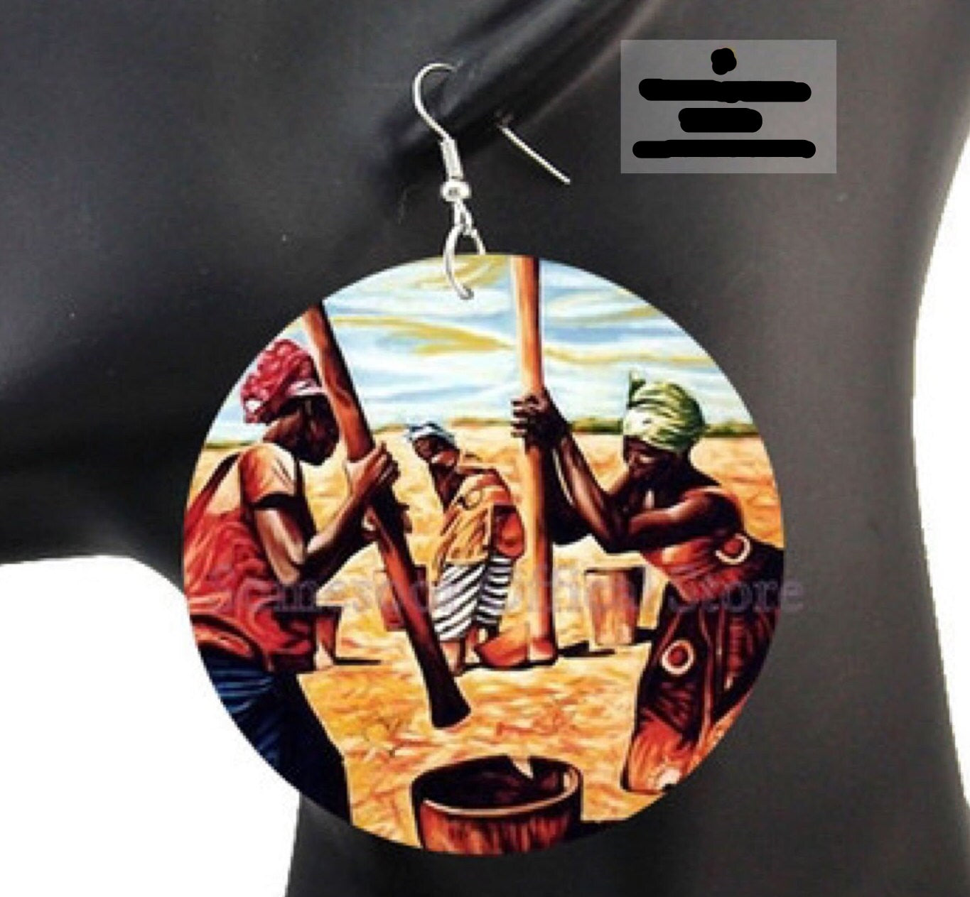 Gorgeous African Woman Sunset Earrings: Double-Sided Designs