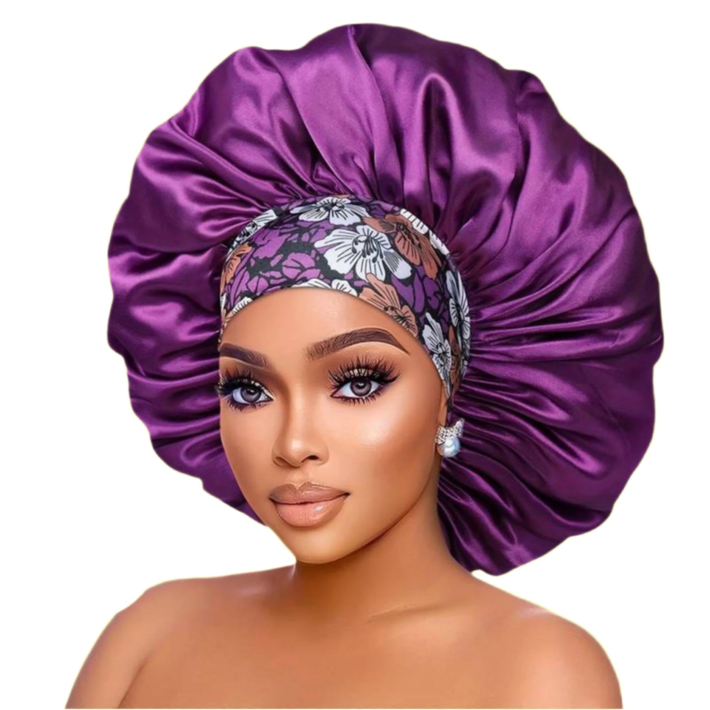 PURPLE Large satin bonnet Haircare Comfort