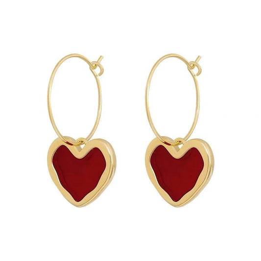 Exquisite Heart Shape Stud Earrings For Women Shining  Zircon Hollow Out Design Big Wedding Earring Girl Temperament Jewelry