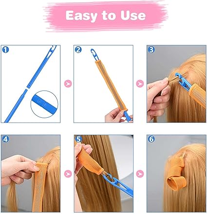 Magic Spiral Heatless Curlers Set – No Heat Hair Rollers for Long & Short Hair, 18-Pack | Heat-Free Curling Kit for Natural, Wavy, and Curly Hairstyles