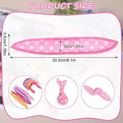 4C Afro Hair Pillow Rollers – 8pcs Soft Sleep-In Sponge Curlers for Spiral Curls, Long, Short, Thick or Thin Hair, 8.1 x 1.38 -RANDOM COLOUR
