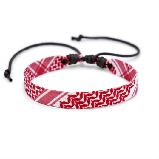 Arabic Headscarf Same Color Multi Color Ethnic Style Bracelet Original Handmade Weaving Fabric Bracelet