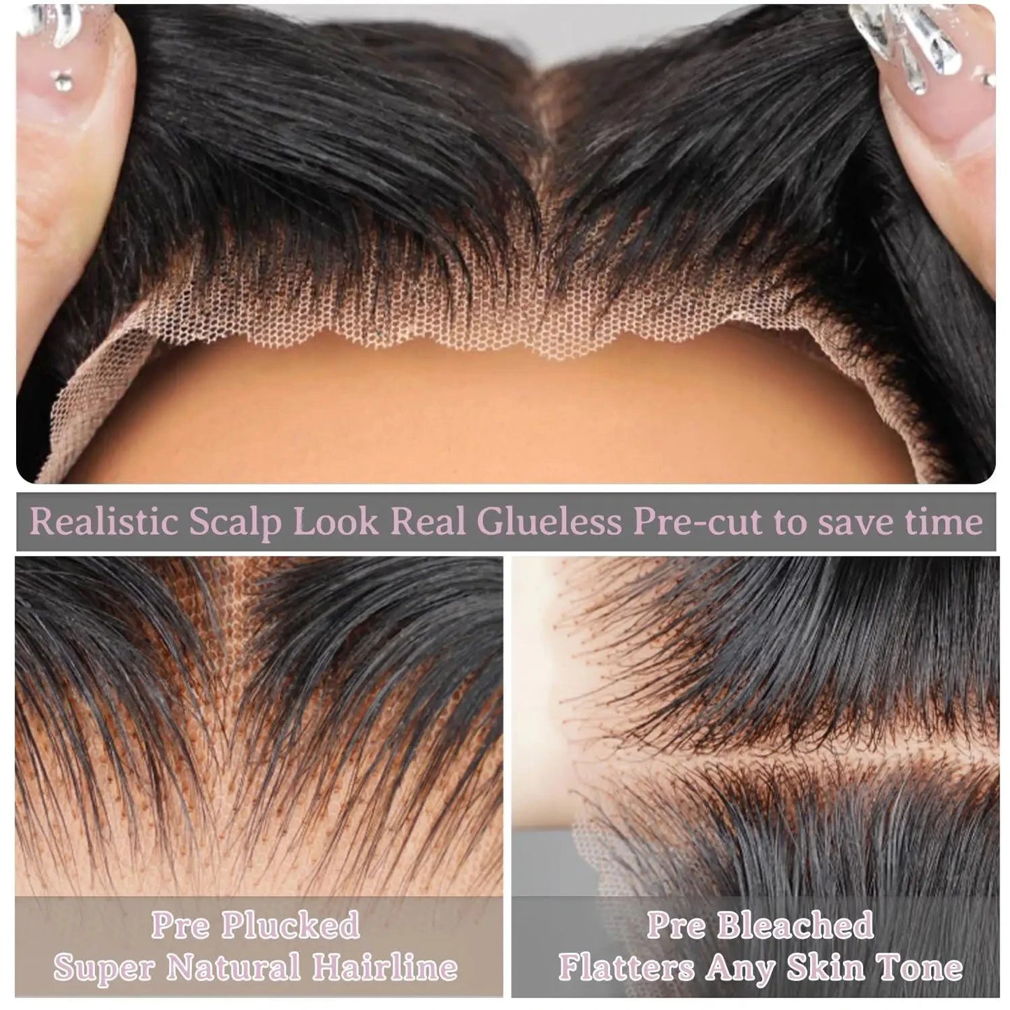 250 Density 6x6 Closure Glueless Wig Bone Straight Lace Frontal Wig Human Hair 30 40 Inch 13x6 13x4 HD Lace Front Wigs For Women