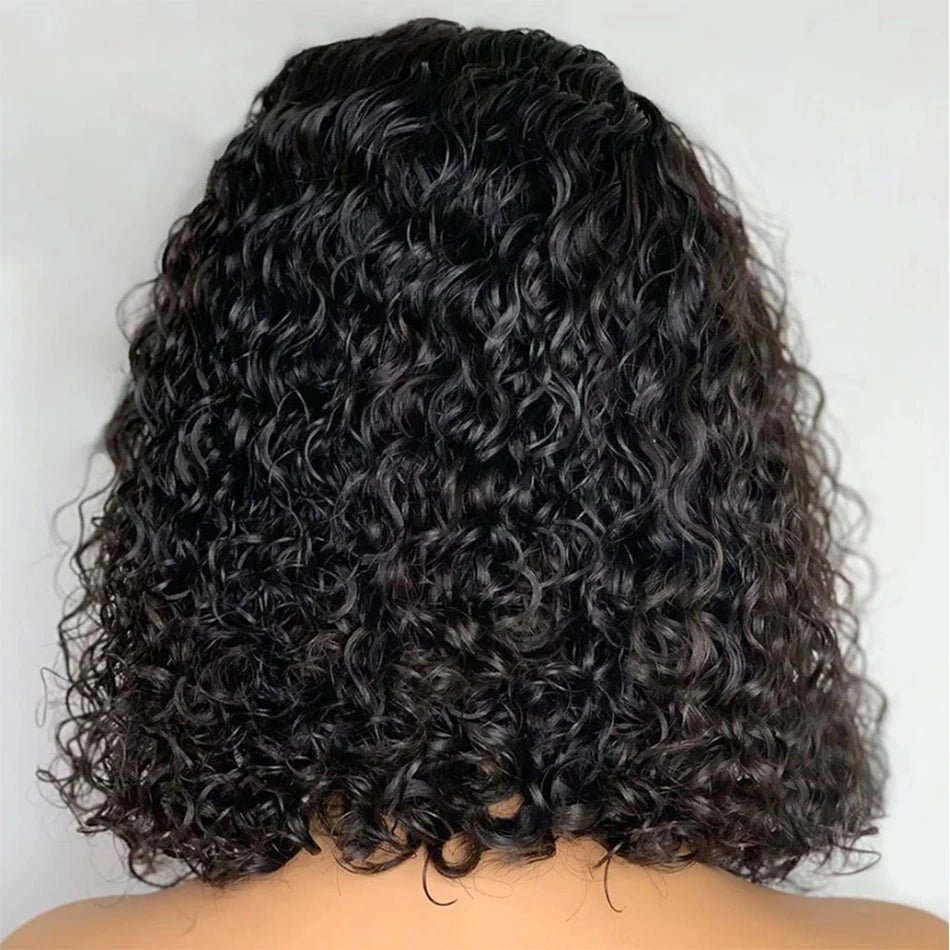 Kinky Curly Bob Wig Lace Front Human Hair Wigs For Women HD Transparent Full Lace Frontal Wig Glueless Wig Cheap Remy Human Hair