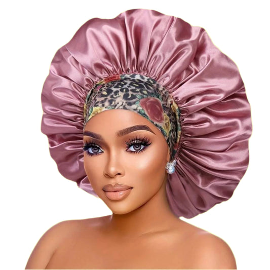 ROSE PINK Large satin bonnet  Haircare Comfort