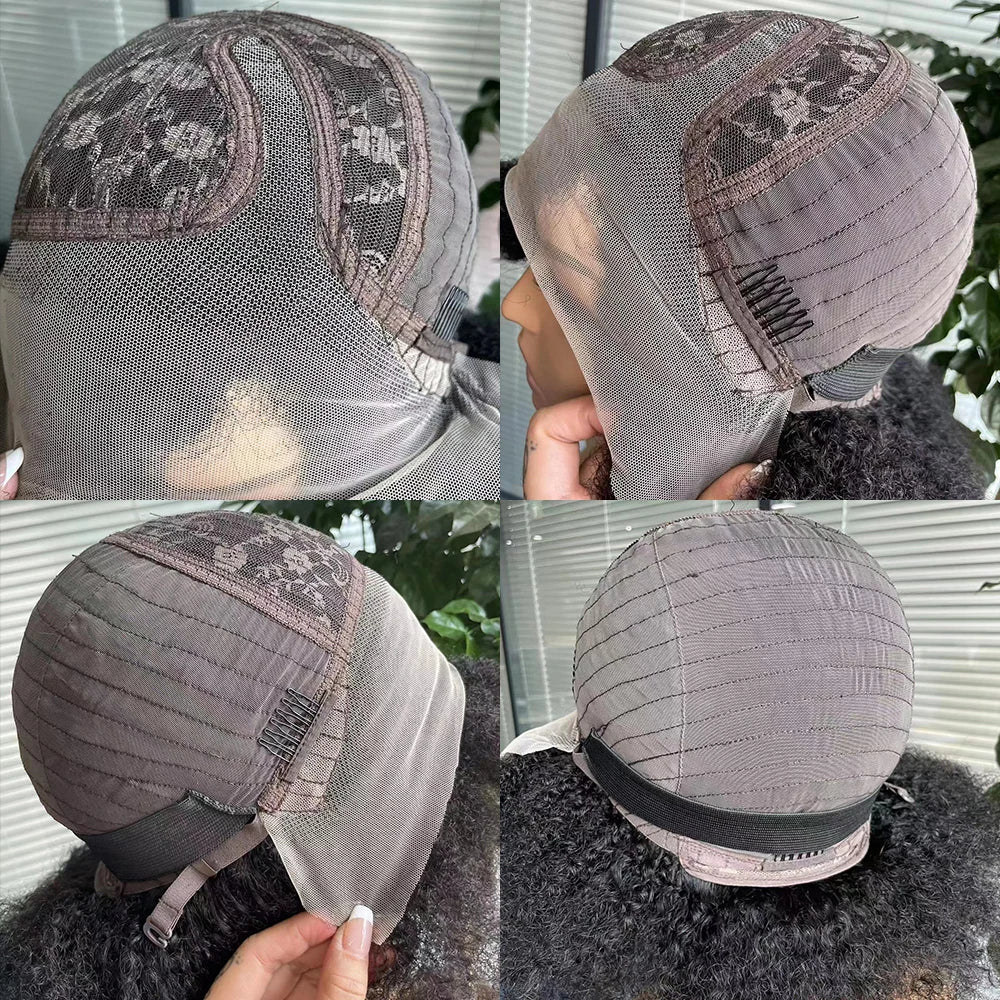 Women's Short Afro Kinky Curly Hair Black Wigs for Black Women Afro Wig Large Bouncy and Soft Natural Looking Premium Human Hair