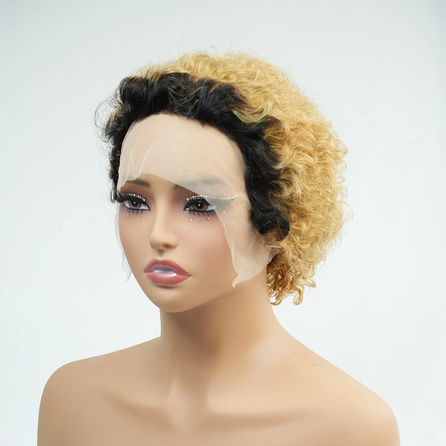 13x1 Pixie Curly Human Hair Wig Pixie Cut Curly Transparent Lace Wigs Brazilian Remy 100% Human Hair Wigs For Black Women