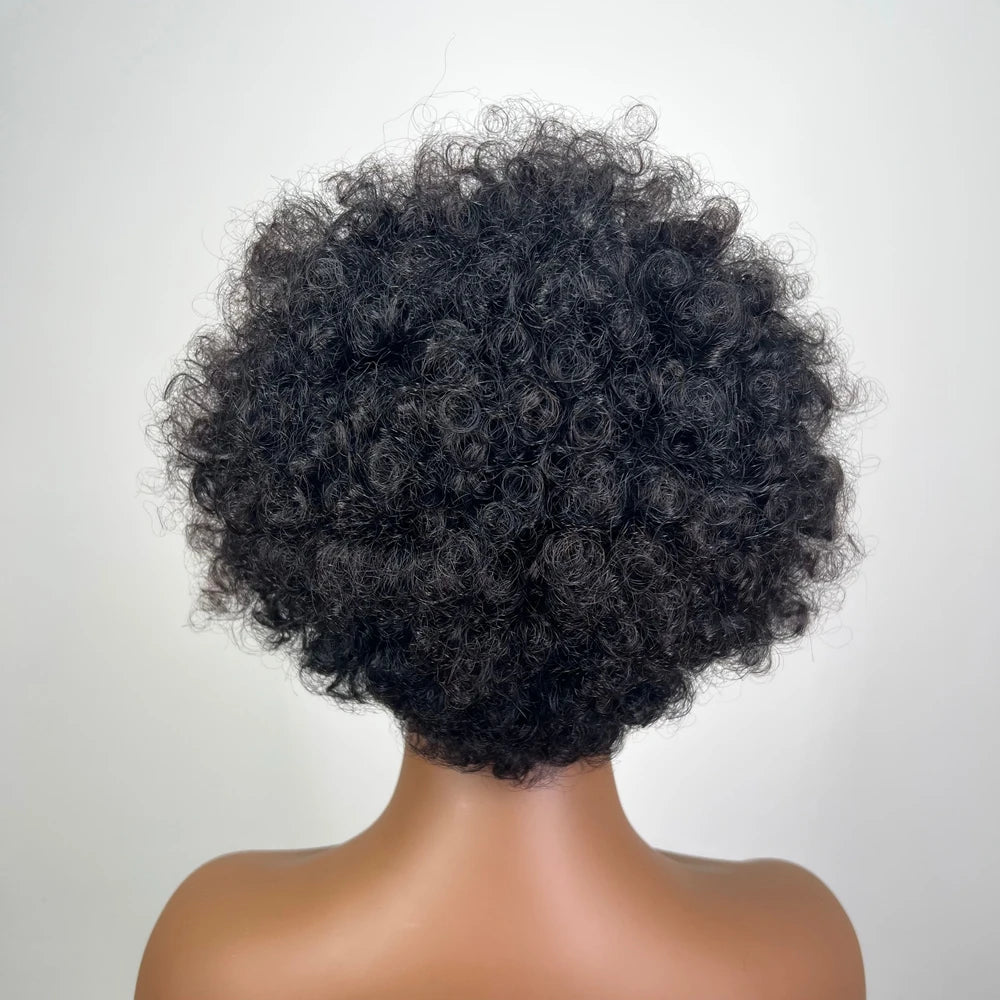 13x4 Lace Braided Wig Handmade Human Hair Afro 13x4 Lace Frontal Wig Cornrow Soft Afro Kinky Curly Wig Wog for Black Women