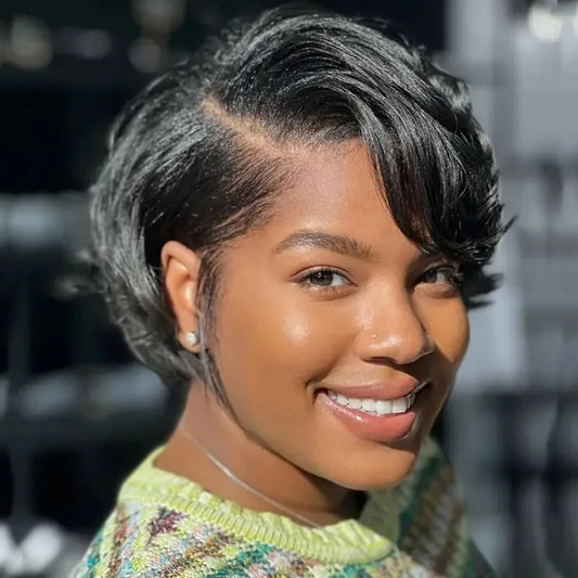 Short Pixie Cut Wigs Human Hair 13x4x1 Side Part Bob Lace Front Human Hair Wigs for Women Hair Remy T Part Lace Wigs