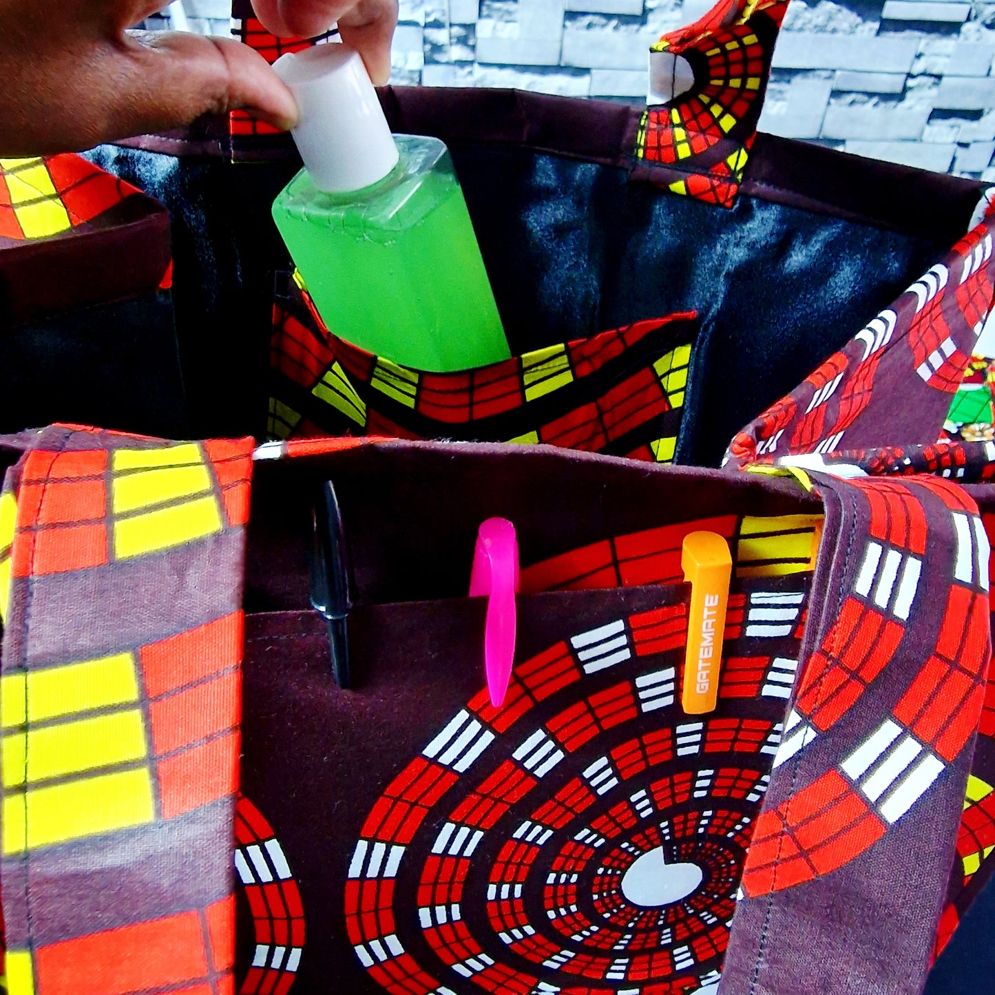 African Heritage Tote Bag - Handmade Fabric Shoulder Bag for Women