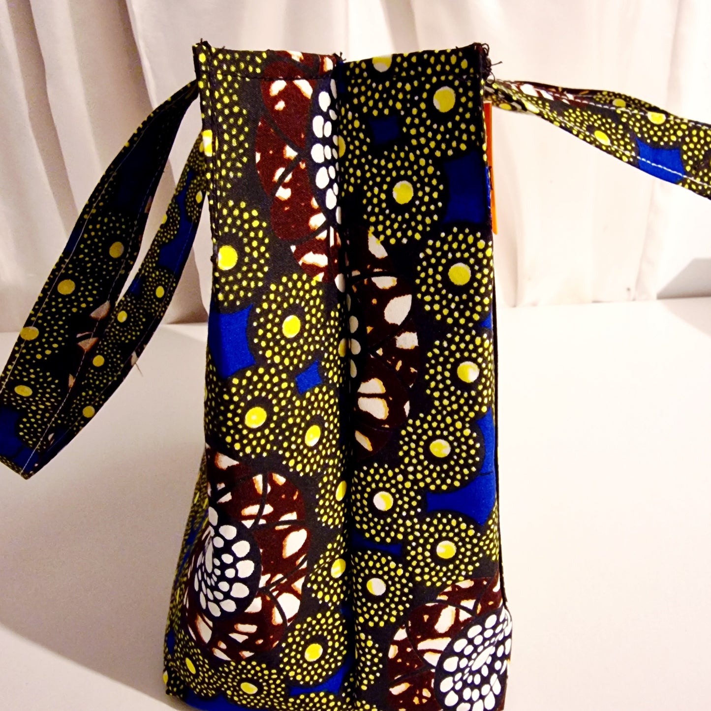 handmade tote bag, African print tote, fabric shopping bag