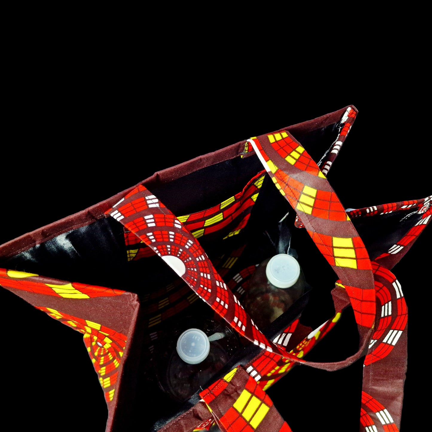 African Heritage Tote Bag - Handmade Fabric Shoulder Bag for Women