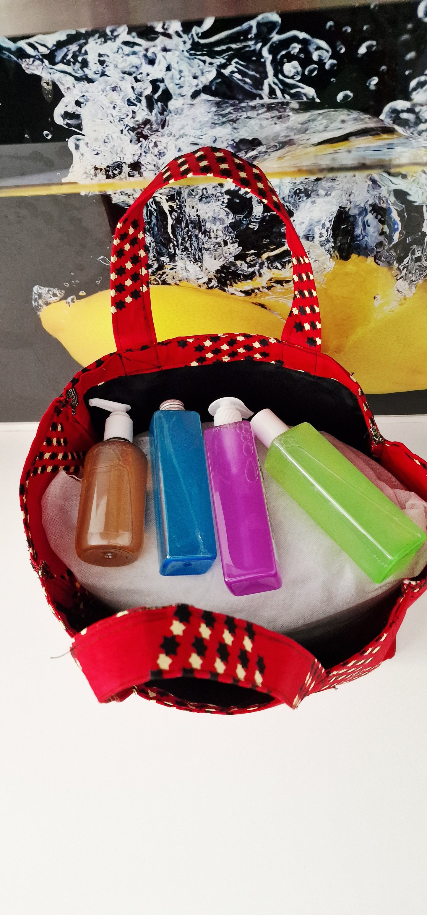 Handmade African Print Tote Bag –  Large Capacity 40cm – With Front Pocket | Everyday Shopping & Travel Bag