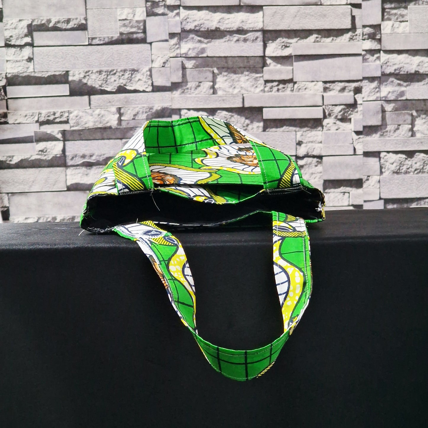 Statement Multicolour bag with refreshing Green hues” handmade tote bag, African print tote, fabric shopping bag