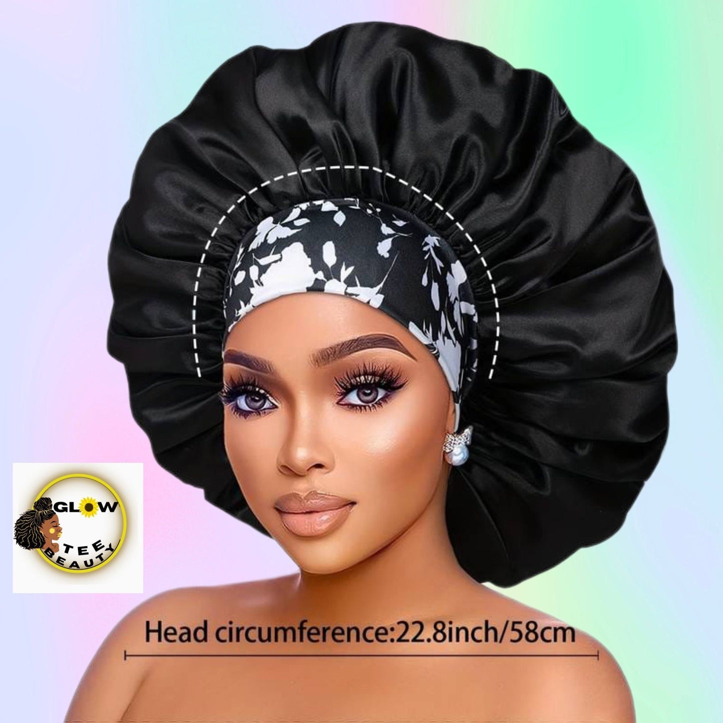 BURGUNDY Large satin bonnet  Haircare Comfort