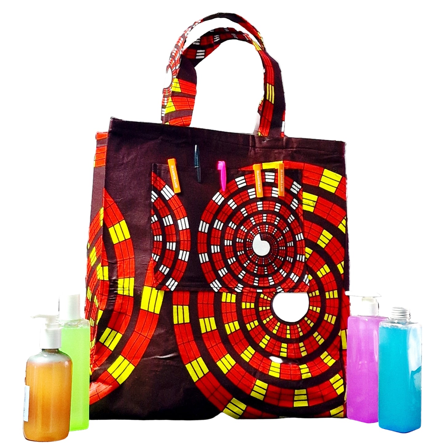 African Heritage Tote Bag - Handmade Fabric Shoulder Bag for Women