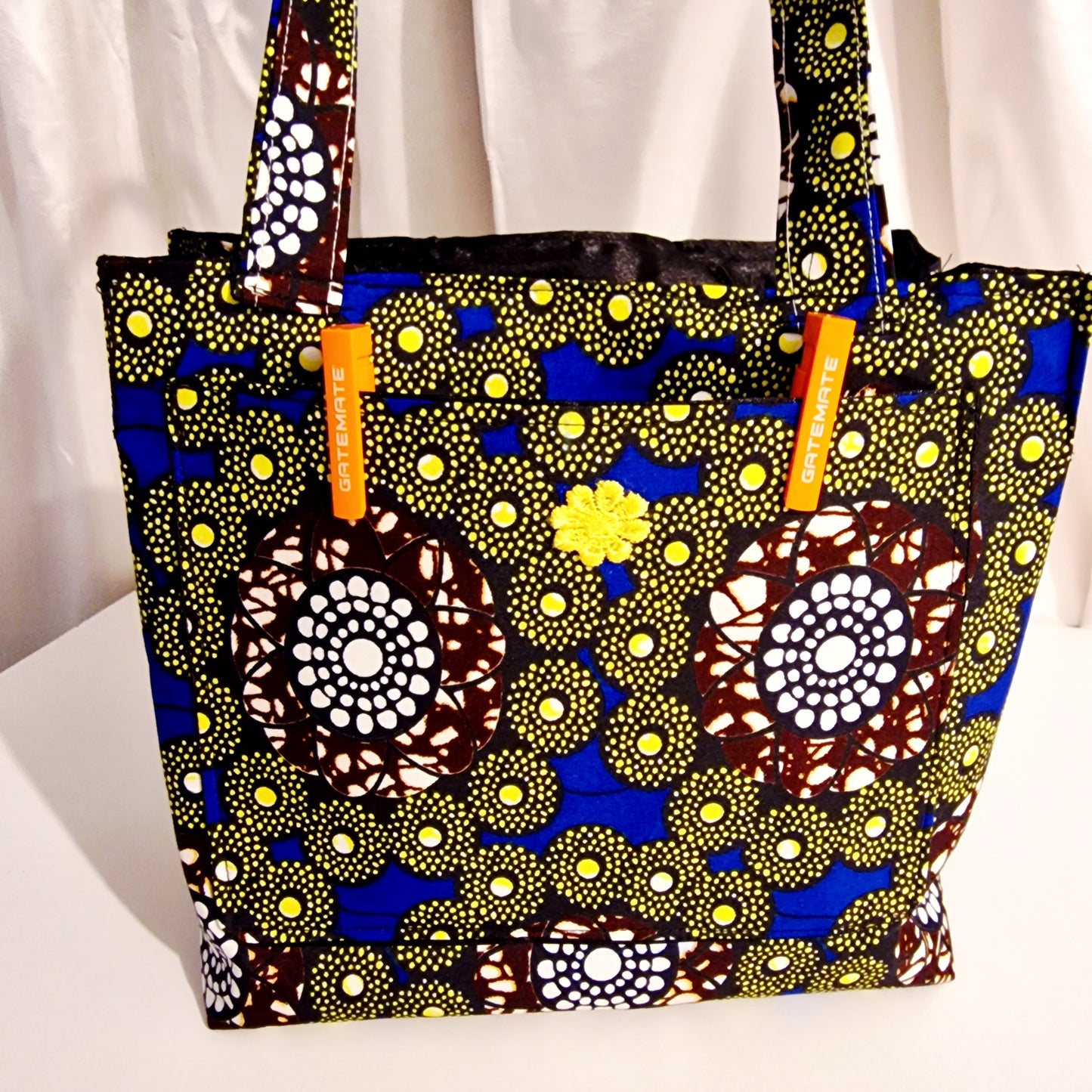 handmade tote bag, African print tote, fabric shopping bag