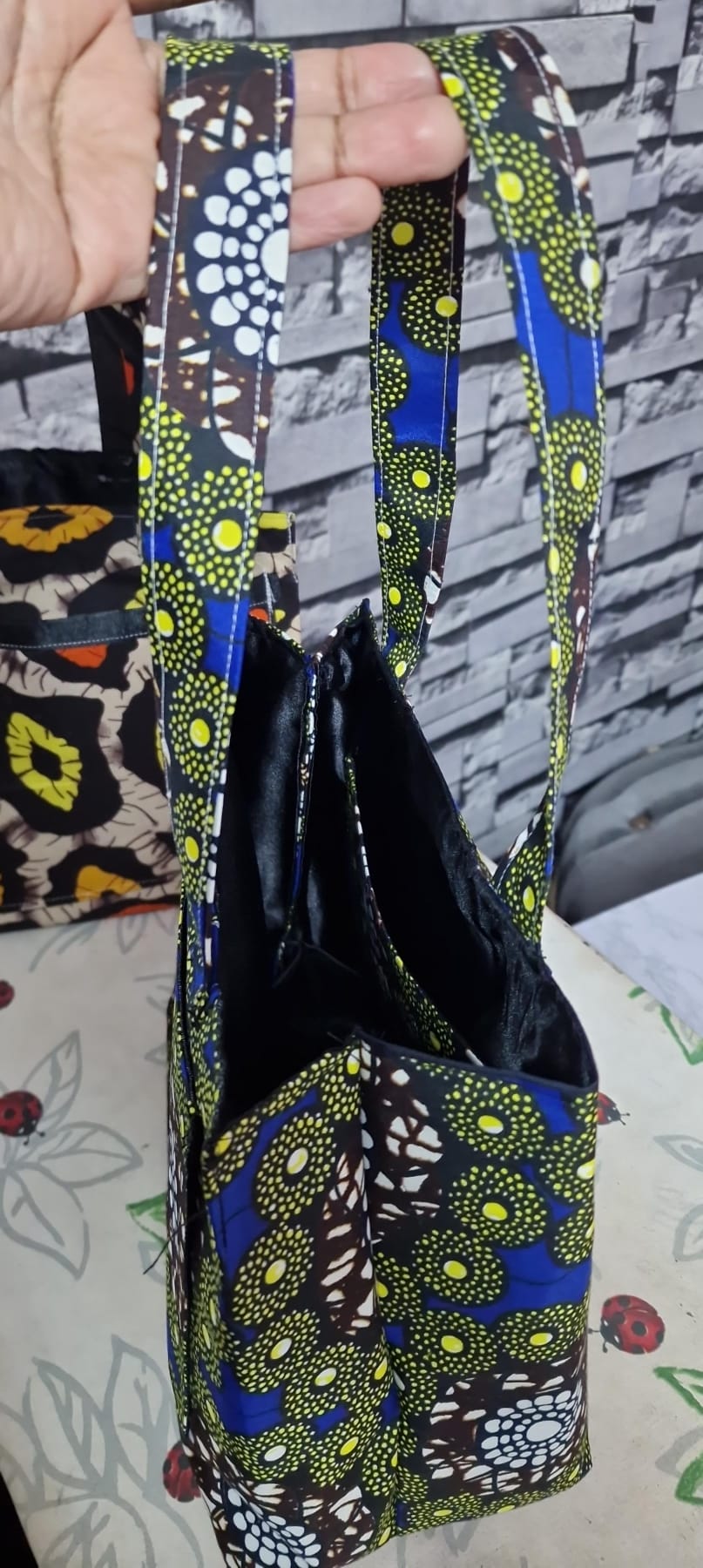 handmade tote bag, African print tote, fabric shopping bag